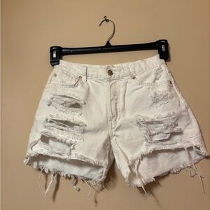 We The Free free people White Distressed Jean Shorts
